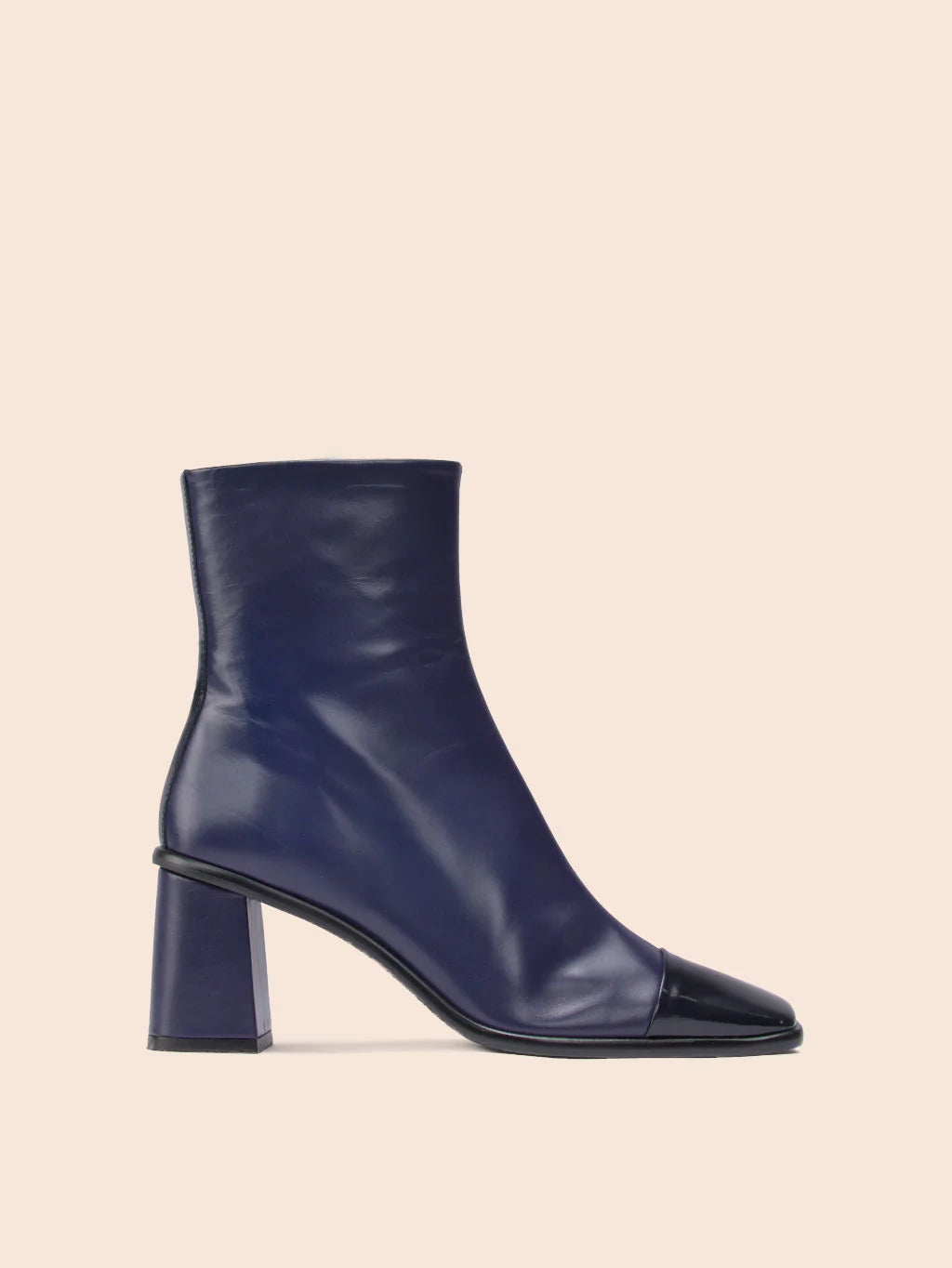 A black leather boot