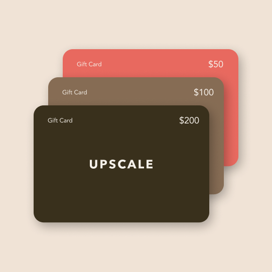 Three gift cards of different amounts