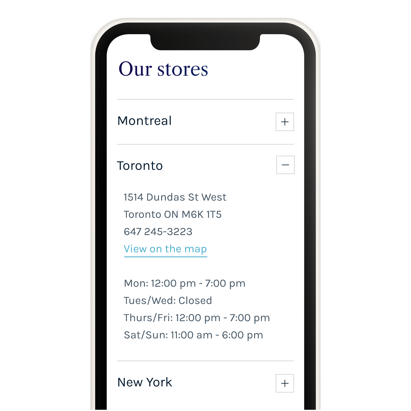 A section showcasing collapsible content