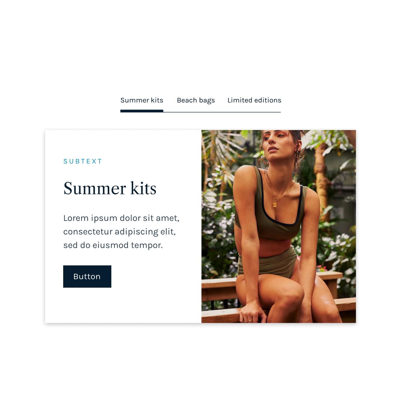 Example of a section with tabs