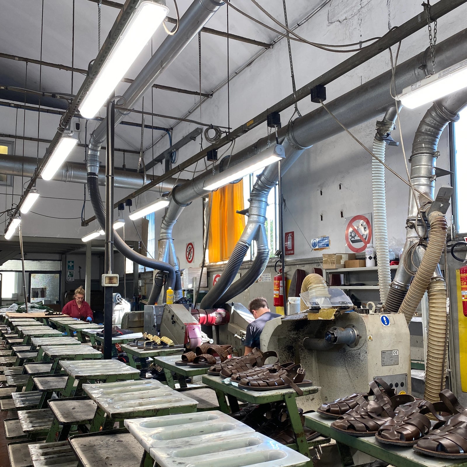The Montecatini shoe factory, in Italy, founded in 1978