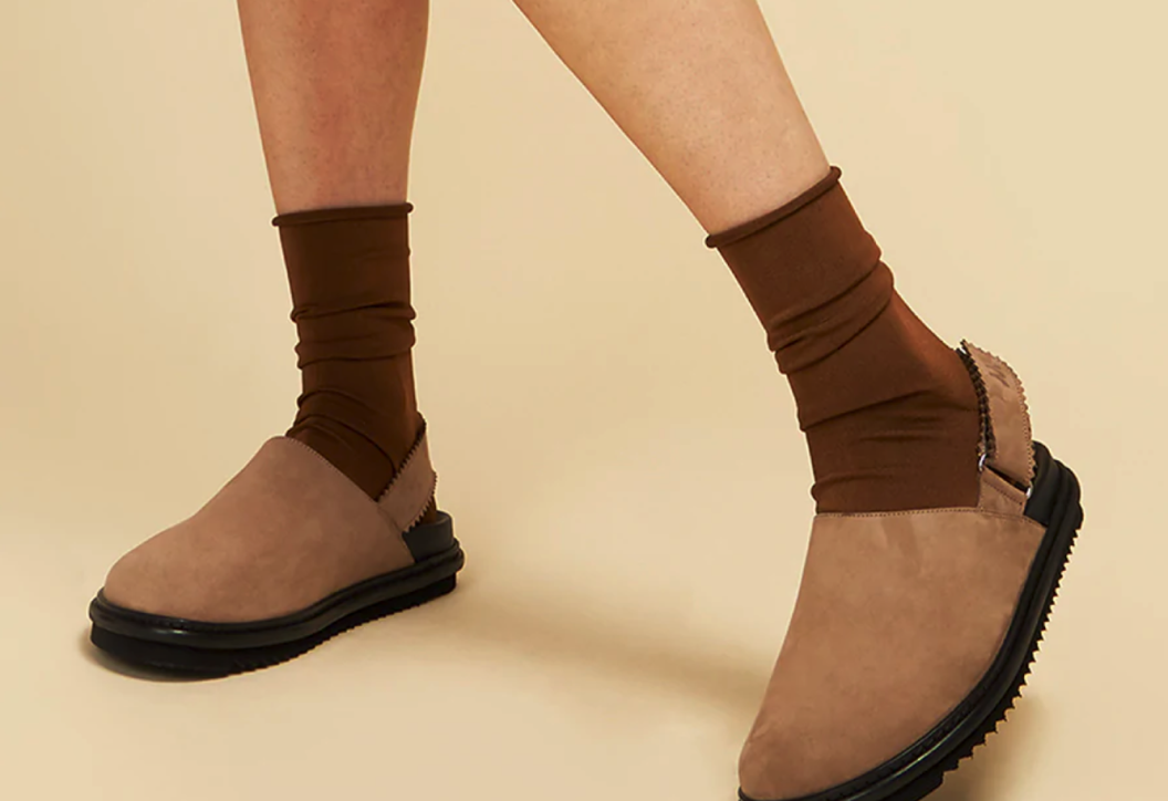 Close up on the Braga sandals.